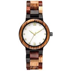 rorios Mode Damen Holzuhr Analog Quarz Armbanduhr Casual Wasserdicht Holzuhren Handgemachte Uhren für Männer und Frauen von rorios