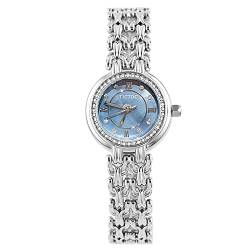 rorios Mode Damenuhren Diamant Uhren Analog Quarz Armbanduhr mit Edelstahlarmband Wasserdicht Uhren für Mädchen Blau von rorios