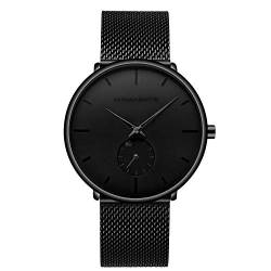 rorios Mode Herren Uhr Analog Quarzwerk Männer Ultra Dünne Mesh Edelstahlband Sport Armbanduhren für Herren Wasserdicht Minimalism Uhren von rorios