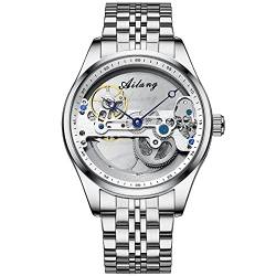 rorios Mode Herren Uhr Automatikuhr Mechanische Armbanduhr mit Edelstahlband Wasserdicht Tourbillon Uhren für Männer Herren von rorios