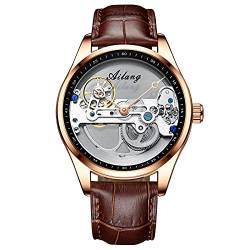 rorios Mode Herren Uhr Automatikuhr Mechanische Armbanduhr mit Edelstahlband Wasserdicht Tourbillon Uhren für Männer Herren von rorios