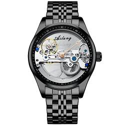 rorios Mode Herren Uhr Automatikuhr Mechanische Armbanduhr mit Edelstahlband Wasserdicht Tourbillon Uhren für Männer Herren von rorios