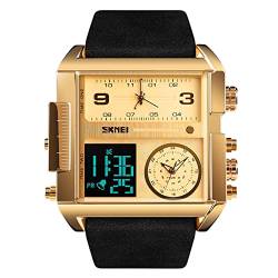 rorios Sport Herrenuhr Analog Digital Armbanduhr mit Wecker Leuchtende Stoppuhr Multifunktion Elektronische Uhren für Männer von rorios