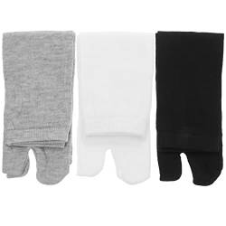 ROSENICE Tabi Socken 3 Paar Zehensocken Sportsocken Japanisch Elastische Socken(Weiß+Grau+Schwarz), Schwarz, Weiß, Grau, 35/44 von rosenice