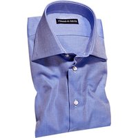 rosso e nero Herren Hemd blau Oxford meliert Slim Fit von rosso e nero