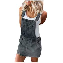 Denim-Hosenträger-Jumpsuit-Shorts - Jeans-Hosenträger-Rock Latzkleid Slim Mini Short Dress Kaftan Western Sommerkleid bunt von routinfly