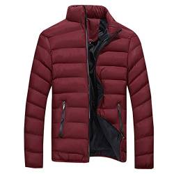 Herren Pufferjacke Wasserdicht Dicke Winterjacke Solide LäSsig Stehkragen Daunen ReißVerschluss Warme Baumwolljacke MäNtel Sportlich Plus GrößE Warmer Dicker Skimantel Winddicht Softshell Jacke von routinfly