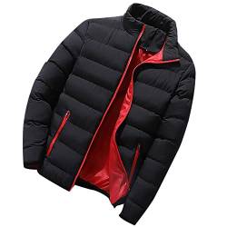 Herren Pufferjacke Wasserdicht Dicke Winterjacke Solide LäSsig Stehkragen Daunen ReißVerschluss Warme Baumwolljacke MäNtel Sportlich Plus GrößE Warmer Dicker Skimantel Winddicht Softshell Jacke von routinfly