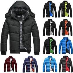 Herren Pufferjacke Wasserdicht Dicke Winterjacke Solide LäSsig Stehkragen Daunen ReißVerschluss Warme Baumwolljacke MäNtel Sportlich Plus GrößE Warmer Dicker Skimantel Winddicht Softshell Jacke von routinfly