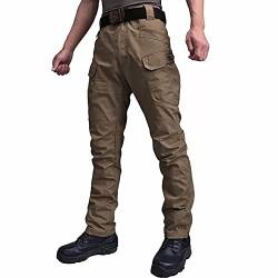 Herren Slim Fit Hose Soild Plisseehose Hohe Taillenhose Lässige Länge Hose Multi Pocket Overalls Stretchhose Herbst Outdoorhose Cargo Hosen Arbeitshosen MäNner JogginghoseHerren Netzstrumpfhose von routinfly