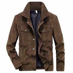 routinfly Herren Winter Cord Jacke Lammwolle Lose Revers Button Down Outwear Mantel Herren Mantel Anzug Für Hochzeit Herren Hemden Mode Lang Hochzeit 3/4 Ärmel Samt Cord von routinfly