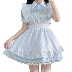 Maid Fancy Dress for Ladies Girls – Woman Sweet Classic Dress Apron Fashion Halloween Oktoberfest Costume Cosplay Japanese Short Sleeve Cute Shirt Rock Gown Lovely Animation Show von routinfly