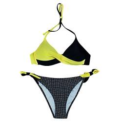 Sexy Badeanzug für Frauen Sommer 2 Stück Split Bikini Set Solide Bauchkontrolle Badeanzüge Hohe Taille Beachwear von routinfly