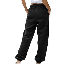 Sommer Sport Hosen Damen Einfarbig Elastische Hose Mit Hoher Taille Kordelzug Und Taschen Lockere Outdoor Freizeit Hosen Luftige Jogging Hosen Baggy Trainings Hosen Stilvoll Bequem Yoga Hosen von routinfly