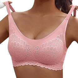 Wmbra Haltungsverbessernder BH Damen Push Up Sport BH Elastizität Bustier Leichte Gepolsterte Unterwäsche Ohne Bügel Formgebender Spitzen BH Nahtloser Ultra Dünner Alltags BH Sexy Unterwäsche von routinfly