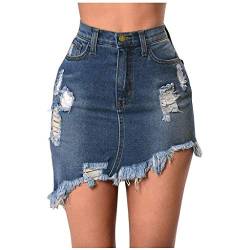 routinfly Damen Jeansrock, Sommer Cocktailrock Casual Chic Freizeit Sommerkleid Minirock Denim Kurz RöCke Jeanskleid Bleistiftrock Freizeit Short Casual Minirock von routinfly