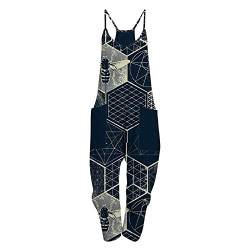 routinfly Frauen Casual Boho Print Pocket Strampler Langer Playsuit Strap Ärmelloser Overall Kurzarm Strampler von routinfly