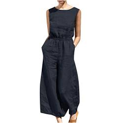 routinfly Overalls für Frauen, ärmellose Tasche, einfarbig, lockere, gerade Hosen, modische Strampler, Damen-Overalls und Spielanzüge von routinfly