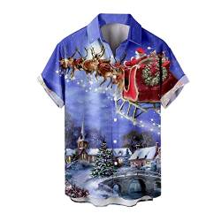routinfly Plus-Size-Blusen für Männer, Herren-Weihnachtshemd mit einer Tasche, Weihnachtshemd, lässiges, locker bedrucktes Taschenhemd, Angel-T-Shirts Outwear Mantel,Windjacke Tops von routinfly