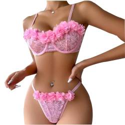 routinfly Sexy Damen Dessous Set Sexy Frauen V-Ausschnitt BH + Slip UnterwäSche Set 2 PC Reizwäsche Set Flirty Negligees Dessous Set Sexy Spitzen Push Up BH Unterhose Nachtwäsche Lingerie Sexy Outfit von routinfly