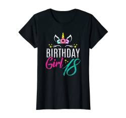 18 Birthday Girl 18. Geburtstag Einhorn Geschenk T-Shirt von royalsigns