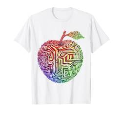 Apfel Obst Mandala Kunst Buntes Motiv Apfel T-Shirt von @rtY