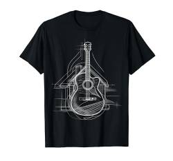 Gitarre Musikinstrument Zeichnung Haus Kunst Gitarre T-Shirt von @rtY