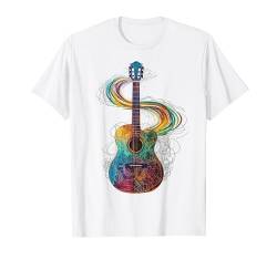 Gitarrenmusiker, bunt, Zeichnung, Kunstwerk, Gitarre T-Shirt von @rtY