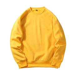 Hoodie Jacke Herren Herren Herbst und Winter Modetrend Casual Solid Color Paar Pullover Zip Hoodie Oversized (Yellow, M) von rtdgcv