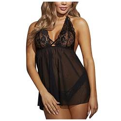 rtdgcv Dessous Sexy Schlafanzüge & nbsp; Schlafanzüge & nbsp; Schlafanzüge Unterwäsche Wäscheserät Spitze und sexy Frauen Fashion-BH Dessous Transparent Damen (Black, M) von rtdgcv