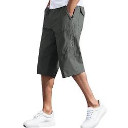 rtdgcv Herrenhose Mit Gummizug Herren Herren Baumwolle Vier Jahreszeiten Mode Einfache Einfarbige Elastische Taille Overalls Casual Hosen Shorts Lockere Hose Jungs (Green, XXXL) von rtdgcv