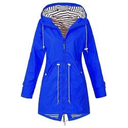 rtdgcv Leichte Steppjacke Damen Lässige feste Damenjacke im Freien, Übergröße, mit Kapuze, winddicht, lockerer Mantel Softshelljacke Damen Baumwolljacke Damen Leicht von rtdgcv