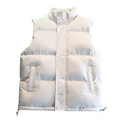 rtdgcv Übergangs Daunenweste Ärmellose Jacke Herren Herrenweste Stehkragen Herbst und Winter warmes Tanktop lose große ärmellose Schatzjacke Herren Frühling Jacke Herren Herbst von rtdgcv