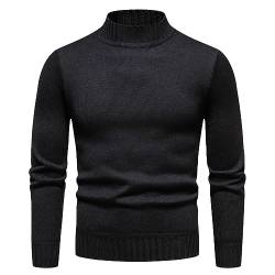 rtdgcv Weißer Mantel Herren-Wintertrend mit Flor, verdicktem, warmem Halb-Rollkragen-Strickpullover Mantel 38 (Black, L) von rtdgcv