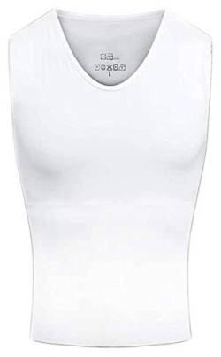 Männer Shaper Muscle Chest T-Shirt Super Muscle Sleeveless Shirt Gepolstertes Brustmuskel-Cosplay-Kostüm für Super Hero Fancy Dress (Color : White, Size : L) von ruguo