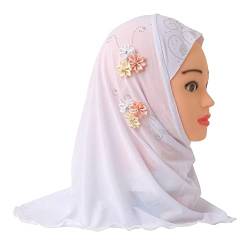 RUNRAYAY y 2-6-Jähriges Mädchen, muslimische Kapuze, sechs Blüten, islamische Kopftücher, Sandbänder, Schal, Schultern. von runrayay
