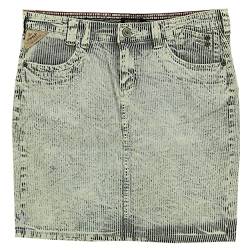 s`questo, Damen Jeans Mini Rock Denim Blau Weiß Gestreift D 40 W 30 von s`questo