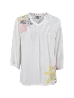 s'questo Bluse 3/4 3/4-Armlänge, sommerlich, Florale White 40 Soquesto Damen von s`questo