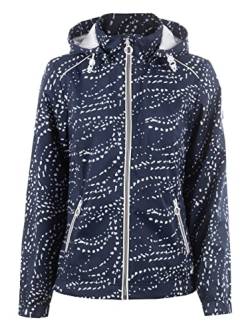 s'questo Damen Jacke Soquesto Wasserdichte Jacke für Frühling Leichte Regenjacke mit Taschen Abnehmbare Kapuze squesto, Gr. 36, Mehrfarbig von s`questo