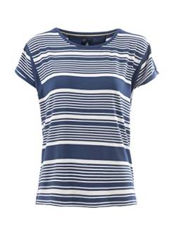 s‘questo Damen T-Shirt squesto Gestreift Lockeres Shirt Streifen Crew Neck Überschnittene Arme Casual Sommer Maritim Soquesto, Gr. 40, Blau von s`questo