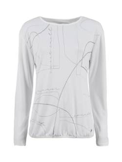 s'questo Shirt 1/1 Abstrakter Allover-Print, langärmelig White 42 Soquesto Damen von s`questo