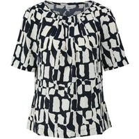 s.Oliver BLACK LABEL Kurzarmbluse - Elegante Printbluse - Gemusterte Bluse mit Falten-Details von s.Oliver BLACK LABEL