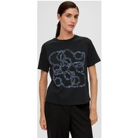 s.Oliver BLACK LABEL Kurzarmshirt T-Shirt aus Baumwolle Pailletten von s.Oliver BLACK LABEL