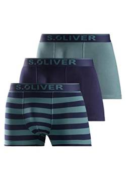 s.Oliver RED LABEL Bodywear LM Herren s.Oliv 3X gestreift Boxershorts, Aqua/Navy, passend (3er Pack) von s.Oliver RED LABEL Bodywear LM