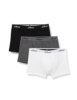 s.Oliver RED LABEL Bodywear LM Herren s.Oliver Boxer Basic 3X Boxershorts, grau schwarz weiß, passend (3er Pack) von s.Oliver RED LABEL Bodywear LM