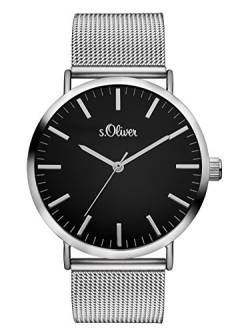 S.Oliver Damen Armbanduhr SO-3325-MQ, Silber-Schwarz von s.Oliver