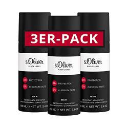 s.Oliver® BLACK LABEL Men I 3er Pack - Deodorant - zeitlos & maskulin - lang anhaltender Schutz I 150ml Natural Spray von s.Oliver