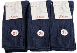 s.Oliver 6 Paar Socken in Rippe marine blau für Freizeit/Sport und Business in den Größen 39 – 42/43 – 46, Grösse:39-42;Farbe:blau von s.Oliver