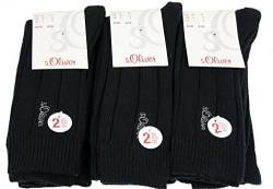 s.Oliver 6 Paar Socken in Rippe schwarz für Freizeit/Sport und Business in den Größen 39 – 42/43 – 46, Grösse:43-46;Farbe:schwarz von s.Oliver