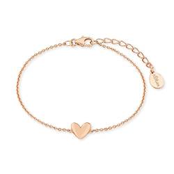 s.Oliver Armband 925 Sterling Silber Damen Armschmuck, 16+3 cm, Roséfarben, Herz, Kommt in Schmuck Geschenk Box, 2019872 von s.Oliver